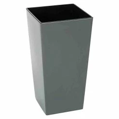 BAUHAUS Siena Garden Pflanzsäule Eckig Lyon 35 X 35 X 68 Cm, Kunststoff, Anthrazit