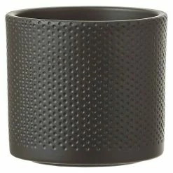 BAUHAUS Übertopf Rund Era Außenmaß (Ø X H): 23 X 21,5 Cm, Dunkelgrau, Keramik
