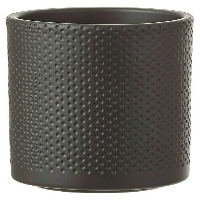 BAUHAUS Übertopf Rund Era Außenmaß (Ø X H): 23 X 21,5 Cm, Dunkelgrau, Keramik
