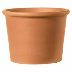 BAUHAUS Deroma Pflanztopf Bordato Außenmaß (Ø X H): 12 X 9,1 Cm, Naturmaterialien, Terrakotta