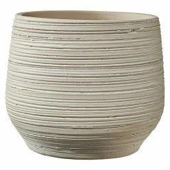 BAUHAUS Soendgen Keramik Übertopf Rund Ravenna Außenmaß (Ø X H): 14 X 13 Cm, Creme, Keramik