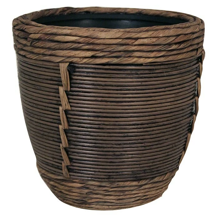 BAUHAUS Übertopf Rund Außenmaß (Ø X H): 15 X 16 Cm, Naturmaterialien, Braun