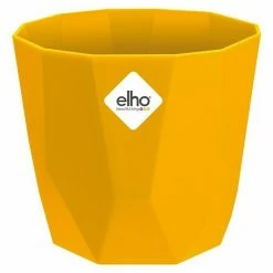 BAUHAUS Elho Übertopf Rund B.for Rock Außenmaß (Ø X H): 16,1 X 14,8 Cm, Ocker