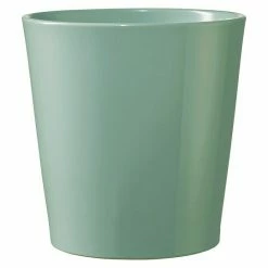 BAUHAUS Soendgen Keramik Übertopf Rund Dallas Breeze Außenmaß (Ø X H): 16 X 15 Cm, Gletscherblau, Keramik, Glänzend