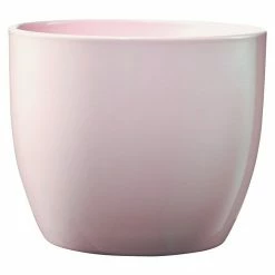 BAUHAUS Soendgen Keramik Übertopf Rund Basel Elegance Außenmaß (Ø X H): 12 X 10 Cm, Perlenrosa, Keramik, Glänzend