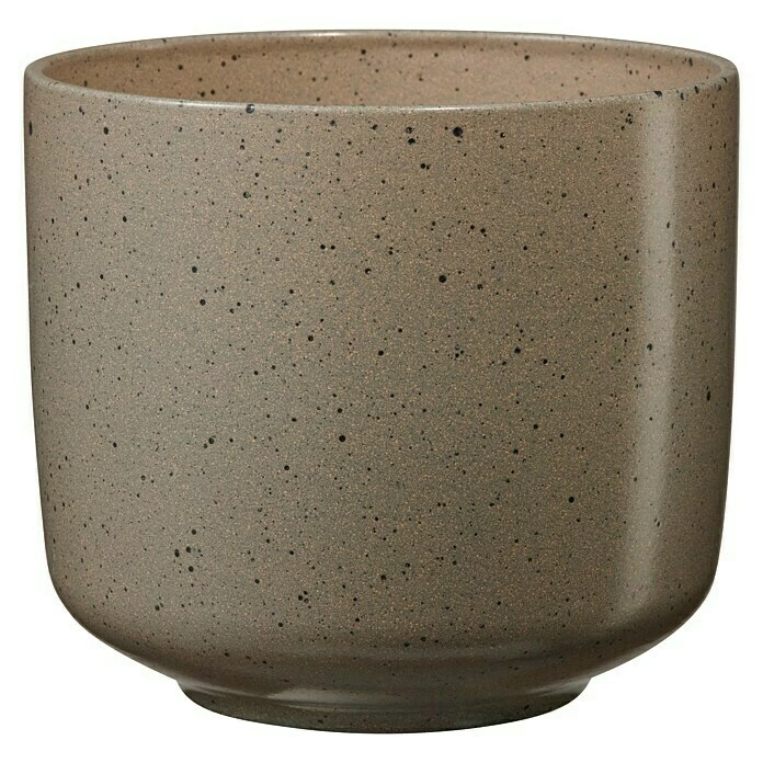 BAUHAUS Soendgen Keramik Übertopf Rund Bari Außenmaß (Ø X H): 16 X 14 Cm, Braun Effekt, Keramik