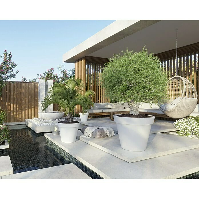 BAUHAUS Artevasi Capri Pflanztopf Außenmaß (Ø X H): 20 X 18,9 Cm, Kunststoff, Weiß – Bild 4