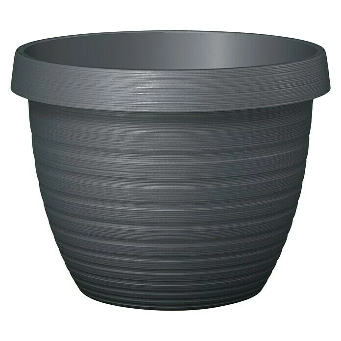 BAUHAUS Scheurich Pflanztopf Country Star Außenmaß (Ø X H): 25 X 18,6 Cm, Kunststoff, Anthrazit