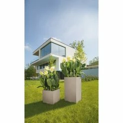 BAUHAUS Lechuza Color Pflanzsäule Eckig Canto Außenmaß (L X B X H): 40 X 40 X 76 Cm, Kunststoff, Sandbeige