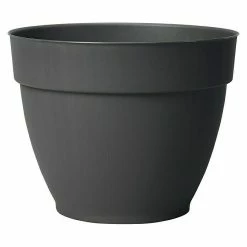 BAUHAUS Deroma Ninfea Pflanztopf Außenmaß (Ø X H): 30,2 X 24 Cm, Kunststoff, Anthrazit