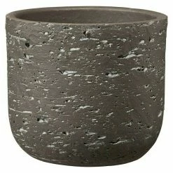 BAUHAUS Soendgen Keramik Übertopf Rund Portland Außenmaß (Ø X H): 15 X 13 Cm, Dunkelbraun, Keramik