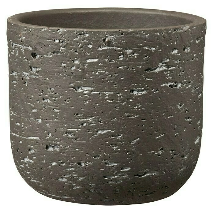 BAUHAUS Soendgen Keramik Übertopf Rund Portland Außenmaß (Ø X H): 15 X 13 Cm, Dunkelbraun, Keramik