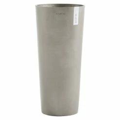 BAUHAUS Ecopots Amsterdam Pflanzsäule Rund Außenmaß (Ø X H): 32,5 X 70 Cm, Kunststoff, Taupe