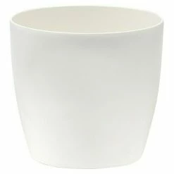 BAUHAUS Elho Brussels Diamond Übertopf Rund Außenmaß (Ø X H): 18 X 17 Cm, Weiß, Kunststoff, Glänzend