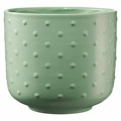 BAUHAUS Soendgen Keramik Übertopf Rund Baku Pearl Außenmaß (Ø X H): 19 X 17 Cm, Grün, Keramik, Glänzend