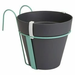 BAUHAUS Elho Loft Urban Pflanztopf Außenmaß (Ø X H): 20 X 19,8 Cm, Kunststoff, Anthrazit, Halterung