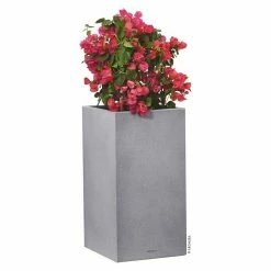 BAUHAUS Lechuza Color Pflanzsäule Eckig Canto Außenmaß (L X B X H): 40 X 40 X 76 Cm, Kunststoff, Steingrau