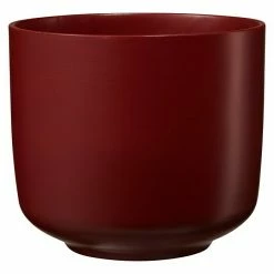 BAUHAUS Soendgen Keramik Übertopf Rund Bari Außenmaß (Ø X H): 13 X 12 Cm, Weinrot, Keramik, Matt