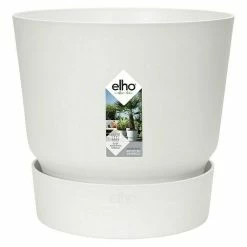 BAUHAUS Elho Pflanztopf Greenville Außenmaß (Ø X H): 30 X 27,8 Cm, Kunststoff, Weiß