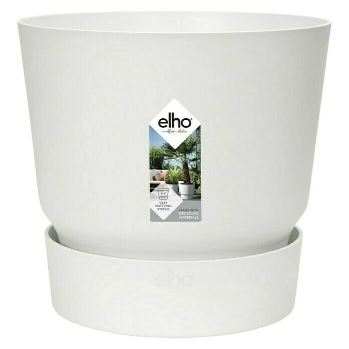BAUHAUS Elho Pflanztopf Greenville Außenmaß (Ø X H): 30 X 27,8 Cm, Kunststoff, Weiß