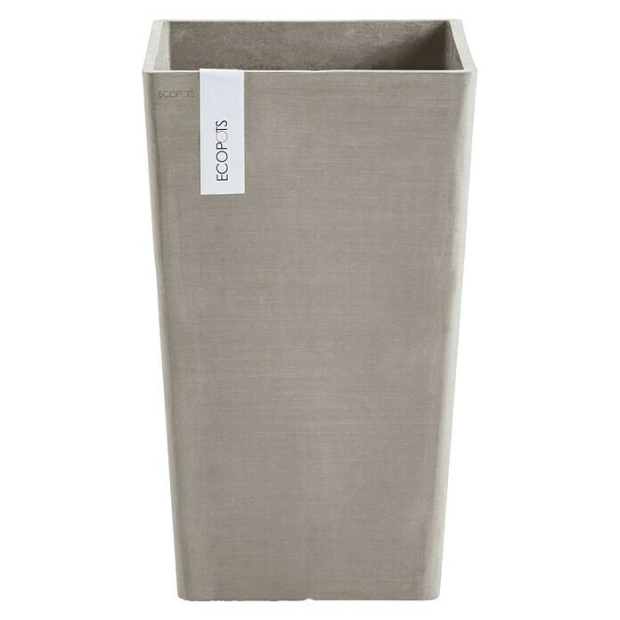 BAUHAUS Ecopots Pflanzsäule Eckig Rotterdam Medium Außenmaß (L X B X H): 30 X 30 X 50 Cm, Kunststoff, Taupe
