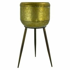 BAUHAUS Pflanztopf Metall, Gold, Ø X H: 21 X 40 Cm