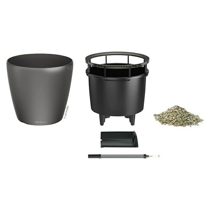 BAUHAUS Lechuza Pflanztopf CLASSICO Premium LS Außenmaß (Ø X H): 36 X 32,5 Cm, Kunststoff, Anthrazit Metallic – Bild 3