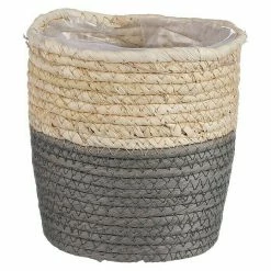 BAUHAUS Übertopf Rund Rachel Außenmaß (Ø X H): 14 X 14 Cm, Natur/Grau