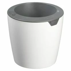 BAUHAUS Lazy Leaf Übertopf Rund Außenmaß (Ø X H): 17 X 16 Cm, Weiß, Kunststoff, Matt