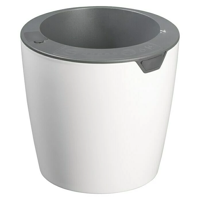 BAUHAUS Lazy Leaf Übertopf Rund Außenmaß (Ø X H): 17 X 16 Cm, Weiß, Kunststoff, Matt
