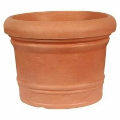 BAUHAUS Geli Pflanzkübel Rund Palermo Außenmaß (Ø X H): 60 X 47 Cm, Kunststoff, Terracotta