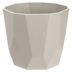 BAUHAUS Elho Übertopf Rund B.for Rock Außenmaß (Ø X H): 16,1 X 14,8 Cm, Warm Grey