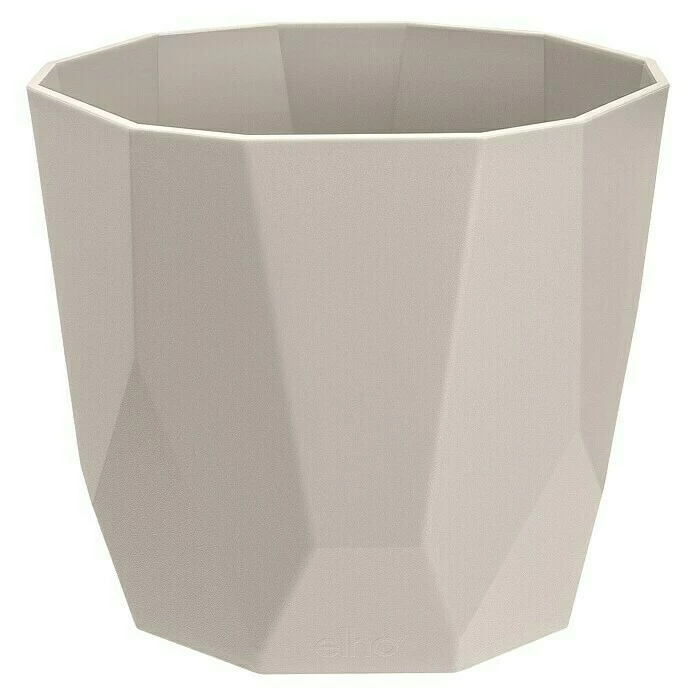 BAUHAUS Elho Übertopf Rund B.for Rock Außenmaß (Ø X H): 16,1 X 14,8 Cm, Warm Grey