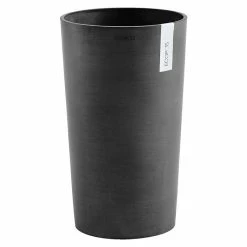 BAUHAUS Ecopots Amsterdam Pflanzsäule Rund Außenmaß (Ø X H): 30 X 50 Cm, Kunststoff, Dunkelgrau
