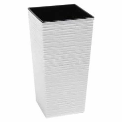 BAUHAUS Siena Garden Pflanzsäule Eckig Nizza Außenmaß (L X B X H): 25 X 25 X 46,5 Cm, Kunststoff, Weiß