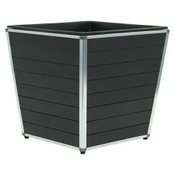 BAUHAUS A.H.G. Pflanzkübel Eckig Monaco Außenmaß (L X B X H): 42 X 42 X 43 Cm, Anthrazit, Eckig