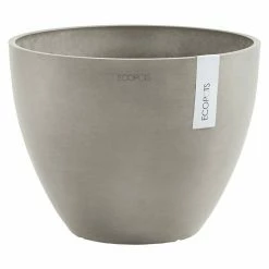 BAUHAUS Ecopots Pflanztopf Antwerpen Außenmaß (Ø X H): 30 X 25,5 Cm, Kunststoff, Taupe