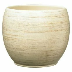 BAUHAUS SK Übertopf Rund Alberta Fashion Außenmaß (Ø X H): 15 X 13 Cm, Creme, Keramik, Matt