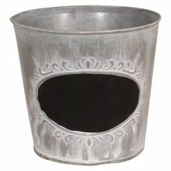 BAUHAUS Übertopf Rund Ø X H: 15 X 13 Cm, Grau, Zink