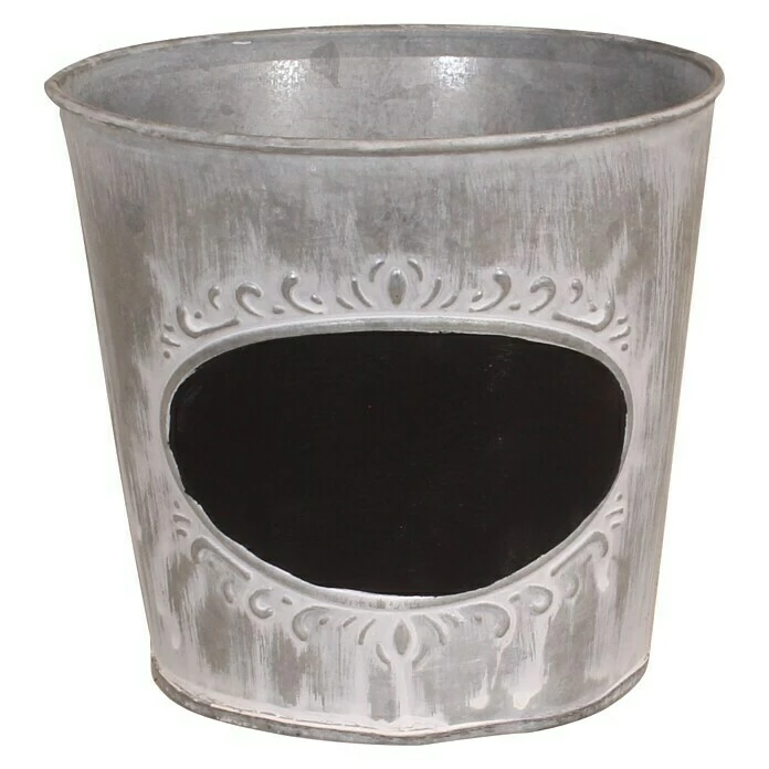 BAUHAUS Übertopf Rund Ø X H: 15 X 13 Cm, Grau, Zink