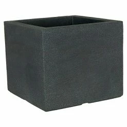 BAUHAUS Geli Pflanzkübel Eckig Kubus Außenmaß (L X B X H): 50 X 50 X 39 Cm, Kunststoff, Anthrazit