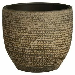 BAUHAUS Übertopf Rund Carrie Außenmaß (Ø X H): 20 X 18 Cm, Braun, Naturmaterialien