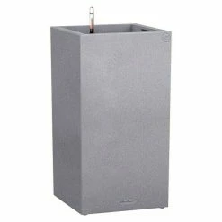 BAUHAUS Lechuza Color Pflanzsäule Eckig Canto Außenmaß (L X B X H): 30 X 30 X 56 Cm, Kunststoff, Steingrau