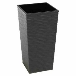 BAUHAUS Siena Garden Pflanzsäule Eckig Nizza Außenmaß (L X B X H): 30 X 30 X 57 Cm, Kunststoff, Graphit