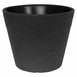 BAUHAUS Geli Pflanztopf Napoli Außenmaß (Ø X H): 40 X 32 Cm, Kunststoff, Anthrazit, Strukturoptik