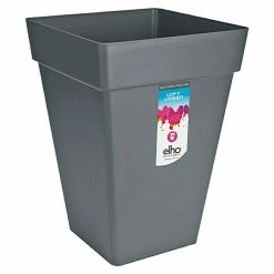 BAUHAUS Elho Pflanzkasten Loft Urban Hoch Außenmaß (L X B X H): 29,5 X 29,5 X 41,5 Cm, Kunststoff, Anthrazit, Eckig