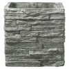 BAUHAUS SK Latina Übertopf Eckig Stonewall Außenmaß (L X B X H): 29 X 29 X 29 Cm, Keramik, Steingrau, Steinoptik