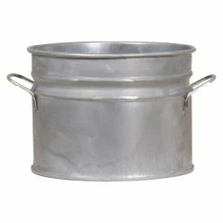 BAUHAUS Übertopf Rund Ø X H: 18 X 16 Cm, Grau, Metall