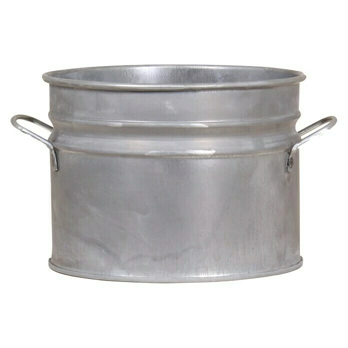 BAUHAUS Übertopf Rund Ø X H: 18 X 16 Cm, Grau, Metall