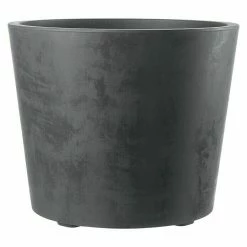 BAUHAUS Deroma Pflanzkübel Rund Millennium Außenmaß (Ø X H): 59 X 49 Cm, Kunststoff, Anthrazit